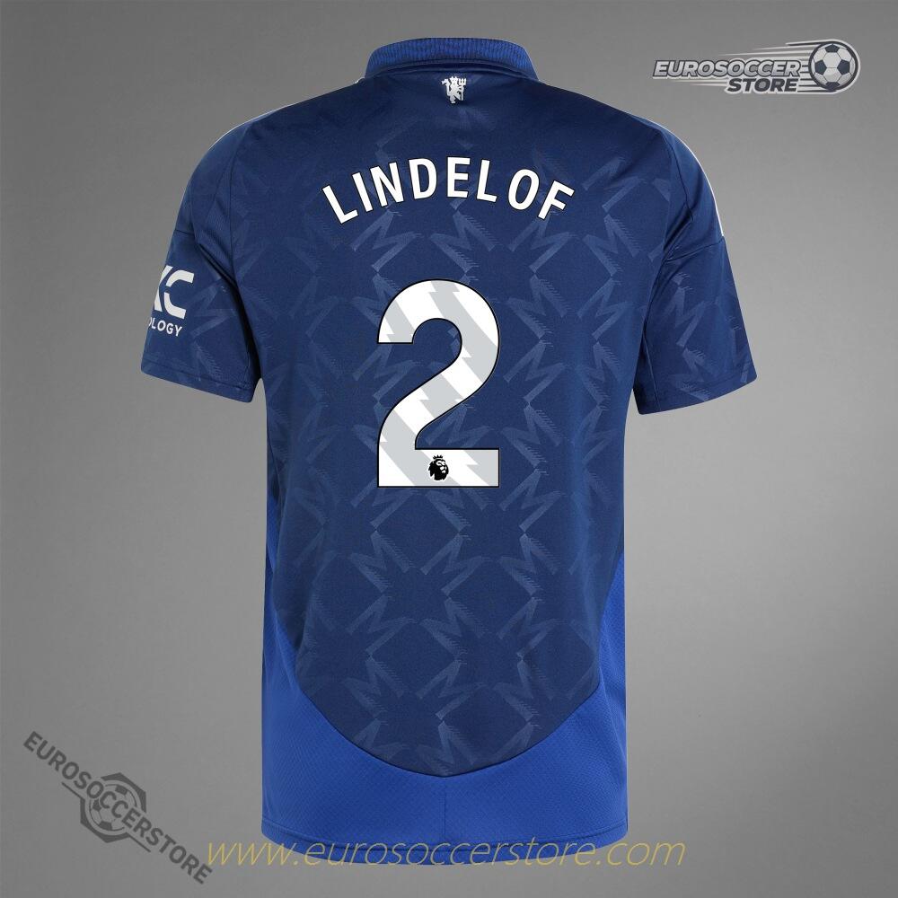 Away Jersey of LINDELOF with Number 2 for Manchester United during the 24-25 Season