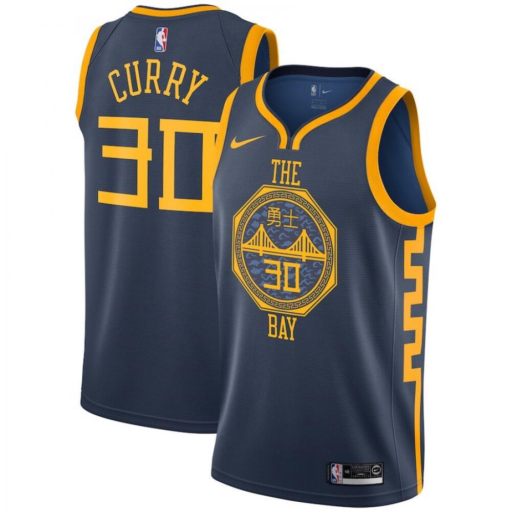 High-Quality Golden State Warriors Stephen Curry30 Navy Jersey - City...