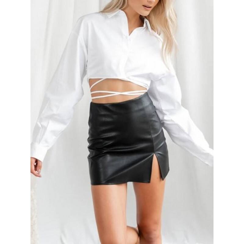 Drop Shoulder Midriff Flossing Crop Shirt JV5510