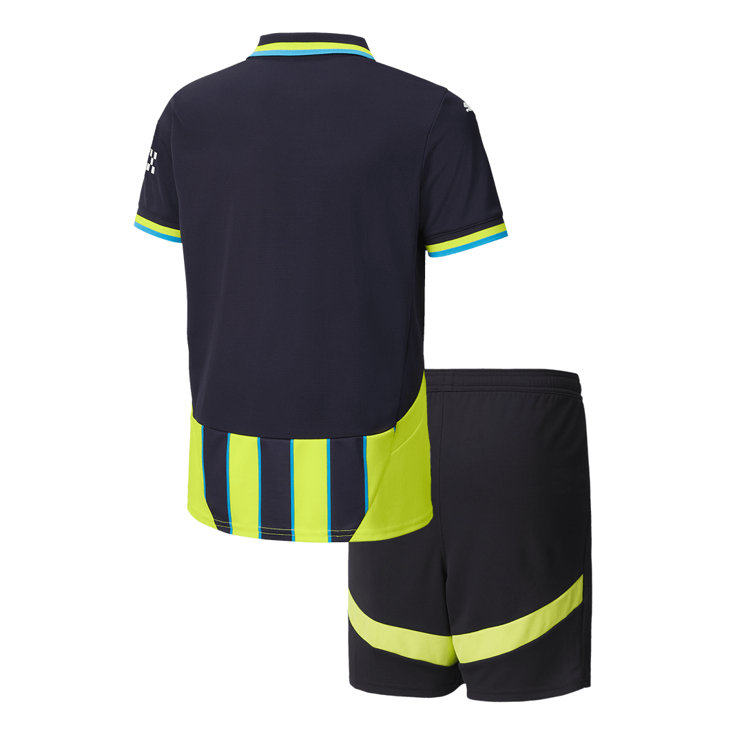 Kid's Manchester City Away Soccer Jersey Kit(Jersey+Shorts) 2024/25Aut