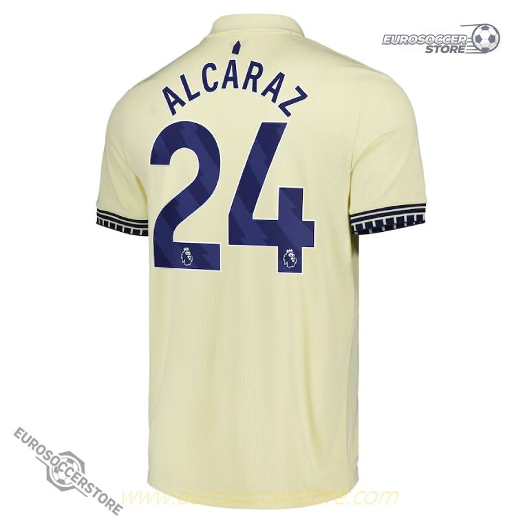 Everton's 25-26 Season Away Jersey Featuring ALCARAZ with the Number 24
