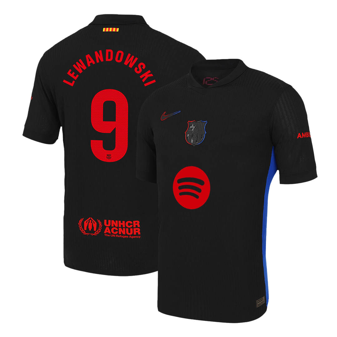 Player Version LEWANDOWSKI #9 Barcelona Away Soccer Jersey 2024/25 - S