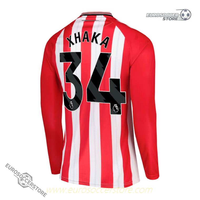XHAKA 34 Sunderland 25-26 Home Long Sleeve Football Jersey