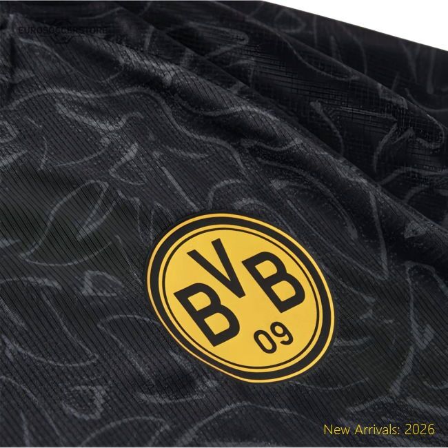 Premium-grade 2025-2026 Borussia Dortmund Warm Up Match Jersey (black)