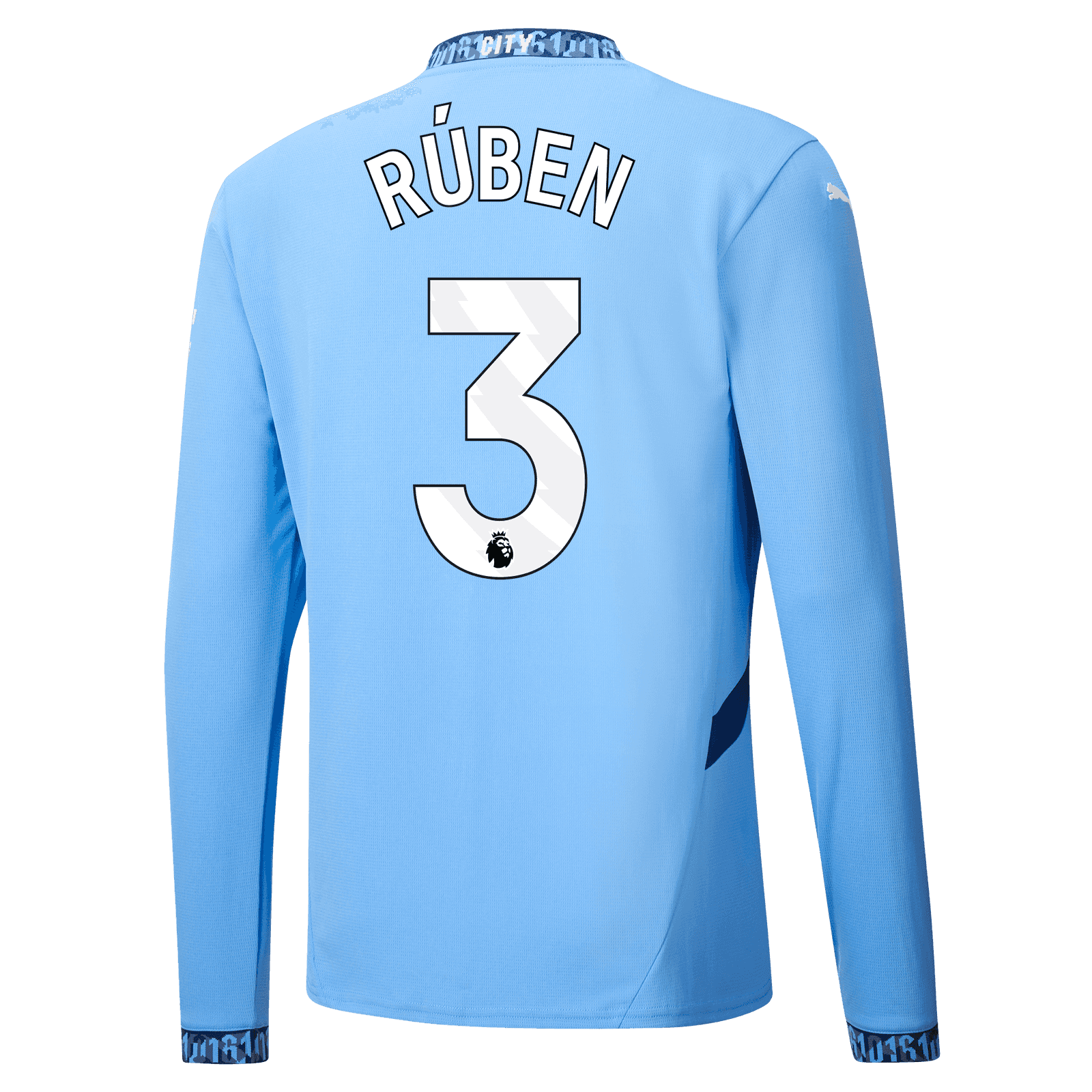 Ruben Dias' 3rd Manchester City 24-25 Home Long Sleeve Jersey