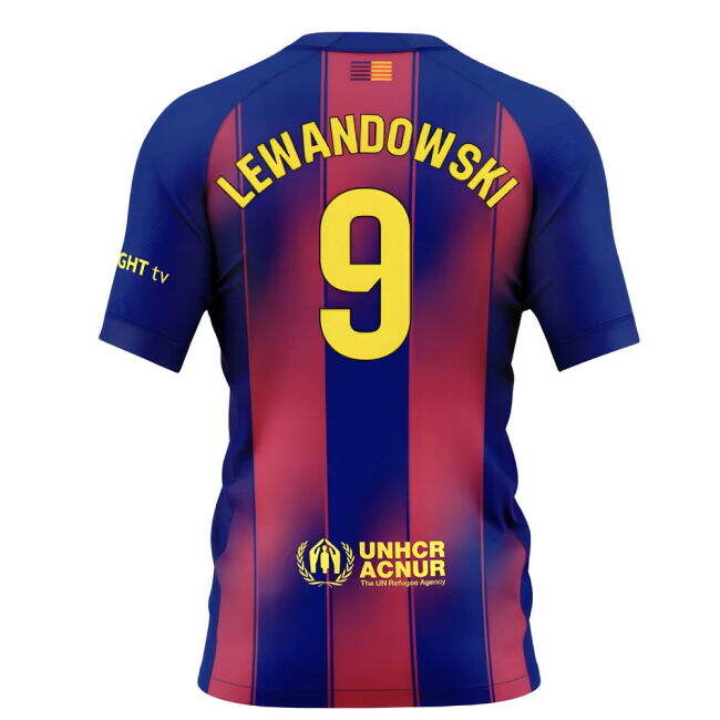 2025-2026 Genuina Camiseta Barcelona Local - Niños Con Lewandowski 9