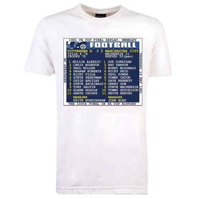 1981 FA Cup Final Replay (Tottenham) Retrotext T-Shirt £25.00
