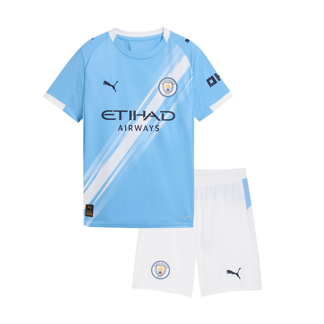 Manchester City Home Kids Soccer Jerseys Kit 2025/26