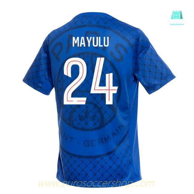 2025-2026 PSG Academy Pro Home Pre Match Shirt (Royal) (Mayulu 24)