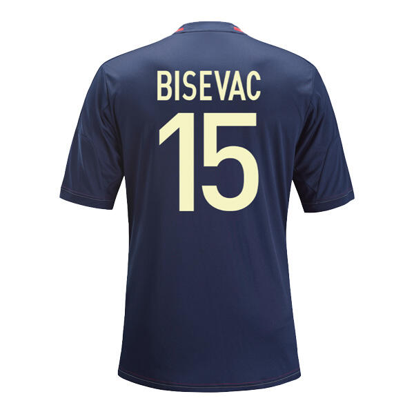 13-14 Olympique Lyonnais 15 Bisevac Away Black Jersey Shirt -