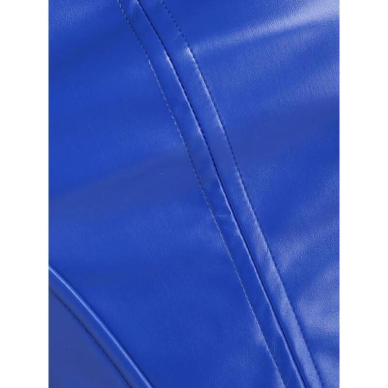 PU Scalloped Bandeau Collar Corset Top ZI3667