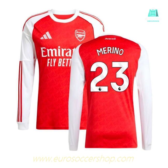 2025-2026 Arsenal Long Sleeve Home Shirt (Merino 23)