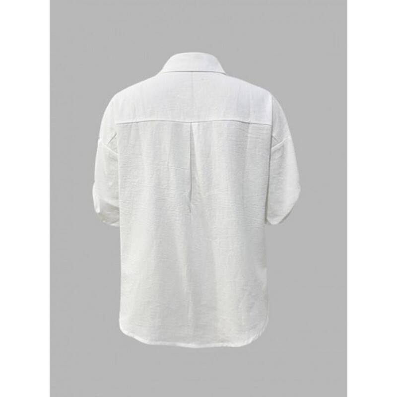 Button Down Front Pockets Shirt AX6591