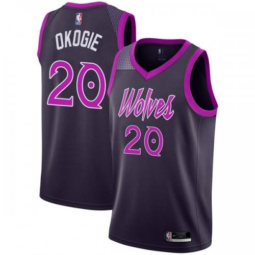 Timberwolves #20 Josh Okogie Official 2018 City NBA Jersey - Purple