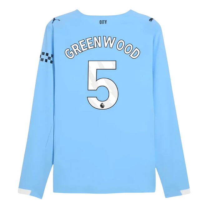 Fashionable Man City 2025-2026 Man City Authentic Long Sleeve Home ...