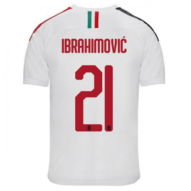 2019-20 AC Milan Away IBRAHIMOVIC 21 Soccer Jersey Shirt - Official