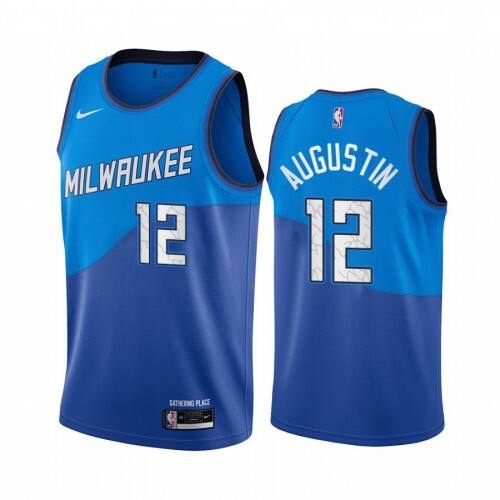 Nike Milwaukee Bucks #12 D.J. Augustin Blue Youth NBA Swingman 2020-21 City Edition Jersey Youth