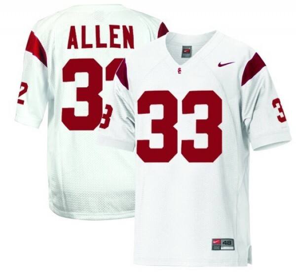 Youth Top Program #33 Marcus Allen White Durable Jersey