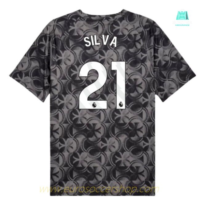 2025-2026 Man City Warm Up Jersey (Black) (Silva 21)