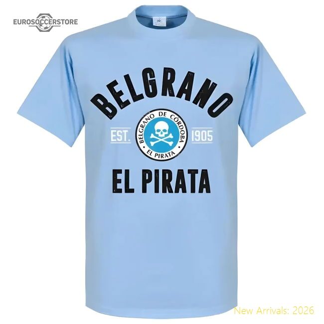 Genuine Top-Quality Belgrano Cordoba Established T-Shirt - Sky