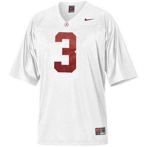 Authentic Men Alabama Crimson Tide #3 Trent Richardson White Style