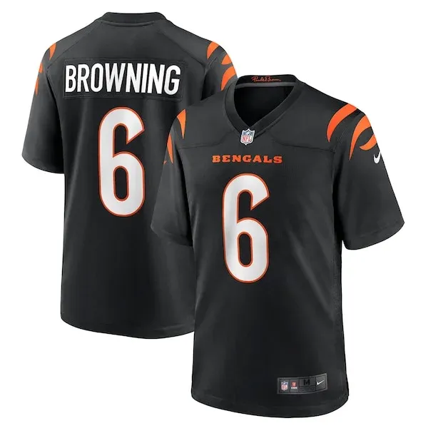 None Jake Browning Game Jersey - Black | NFL Player Jersey | NFL Footb