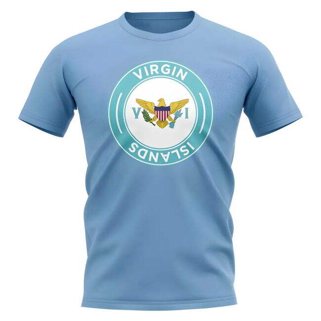 U.S Virgin Islands Football Badge T-Shirt (Sky)