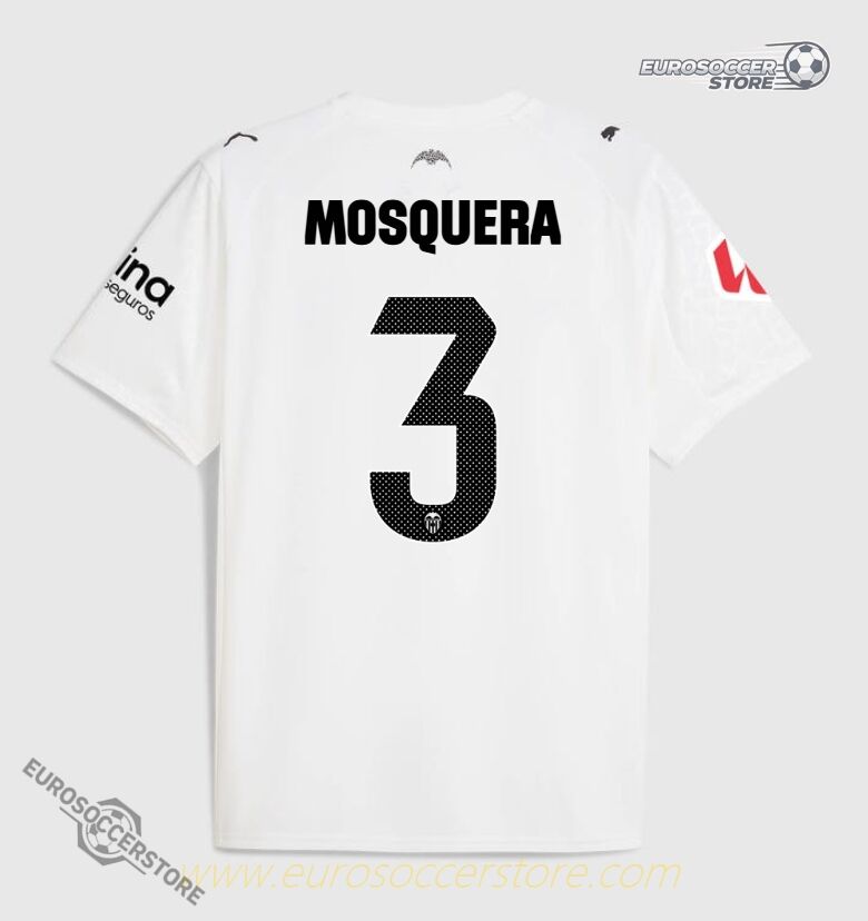 Valencia CF 25-26 Season Home MOSQUERA 3 Football Jersey
