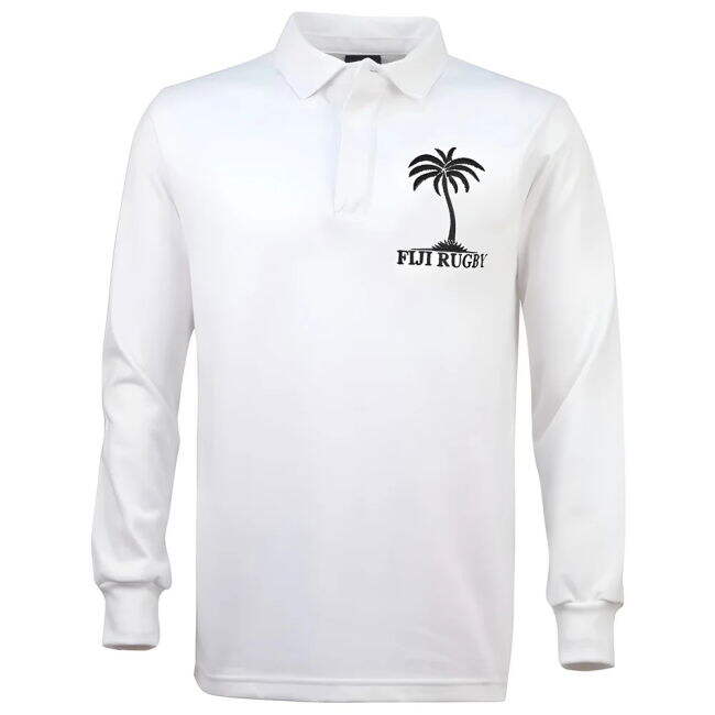 World-Class Pro-Grade Fiji 1970 Vintage White Rugby Shirt