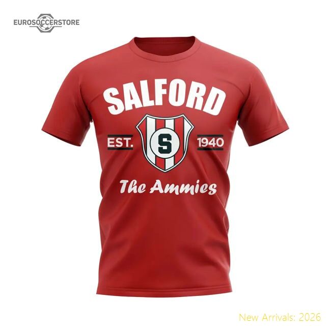 Premium-grade Salford City Established Football T-shirt (red)