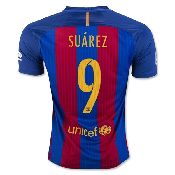 Barcelona 201617 Home SUAREZ 9 Shirt - Official Replica 11953