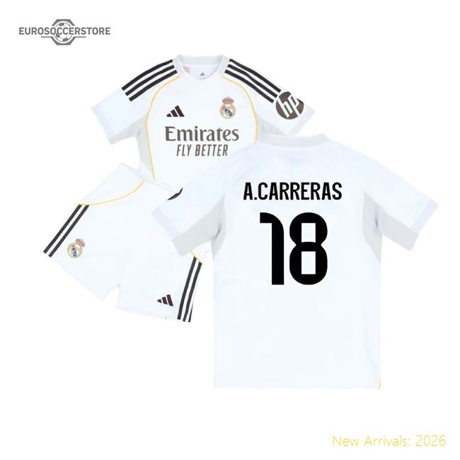 2025-2026 Real Madrid Home Youth Kit (acarreras 18) - Supporter Edition