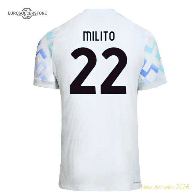 Official Inter Milan Away Milito Jersey 2025-2026 Breathable