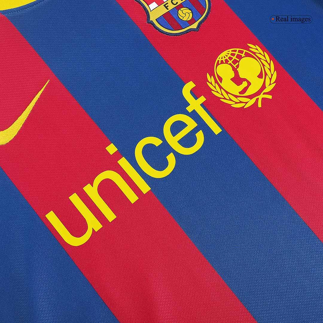 Retro DAVID VILLA #7 2010/11 Barcelona Home Soccer JerseyAuthentic Kit