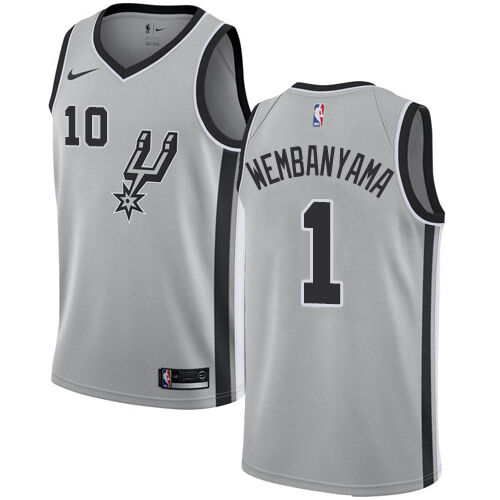 San Antonio Spurs #1 Victor Wembanyama Silver NBA Swingman Statement Edition Jersey