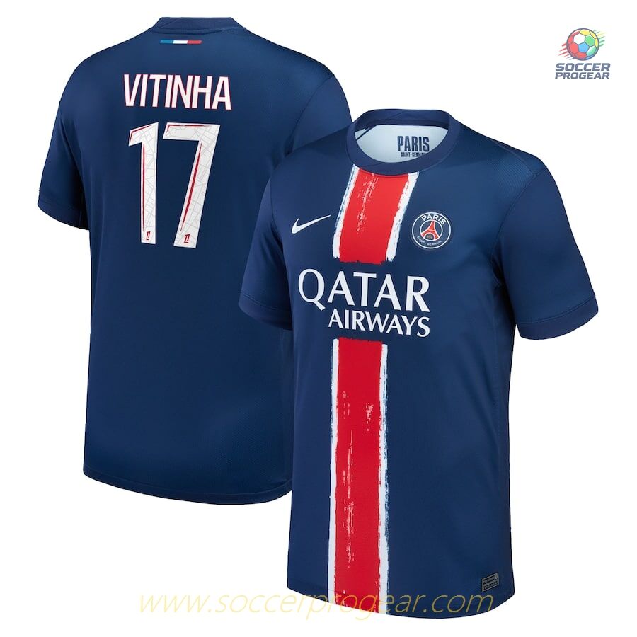 PSG Home Team Football Jersey 2024-2025 Season Vitinha