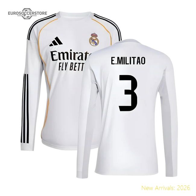 2025-2026 Real Madrid Long Sleeve Home Kit (emilitao 3)