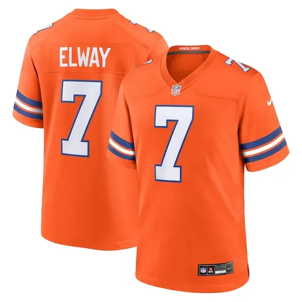 None John Elway Game Jersey - Orange | NFL Player Jersey | NFL Footbal