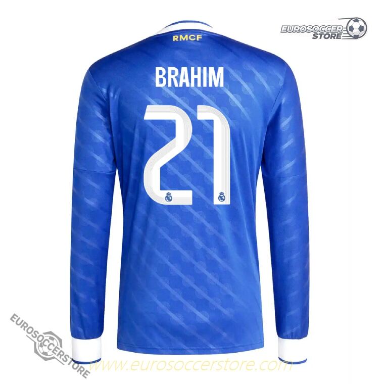 Brahim 21 Long Sleeve Third Jersey of Real Madrid for the 25-26 Season