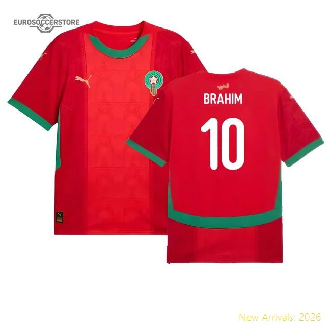 Top Morocco Brahim 20242025 Home Shirt Retro Retro Aeroready