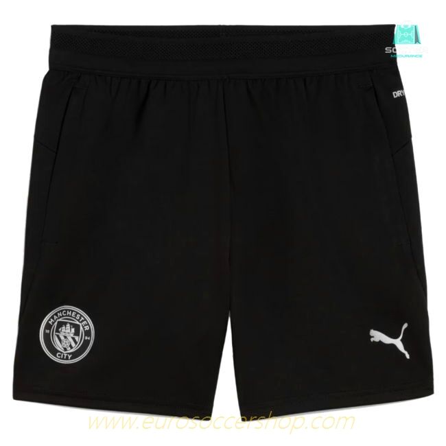 2025-2026 Man City Training Shorts w/pockets (Black) - Kids