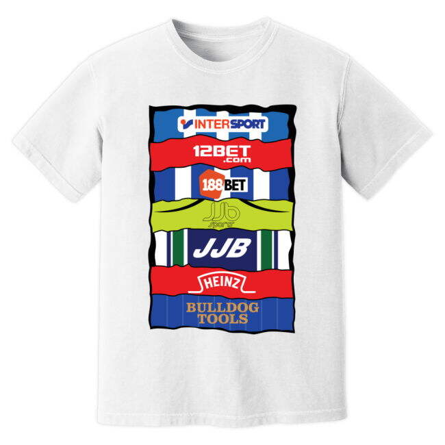 Wigan Sponsor History official style T-Shirt (Adult