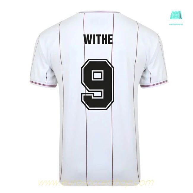Score Draw Aston Villa 1982 Euro Final Retro Football Shirt (Withe 9)