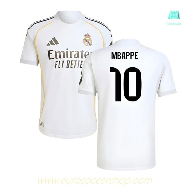 2025-2026 Real Madrid Authentic Home Shirt (Mbappe 10)