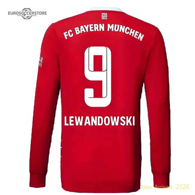 Supporter 2022-2023 Bayern Munich Long Sleeve Home Shirt (Lewandowski