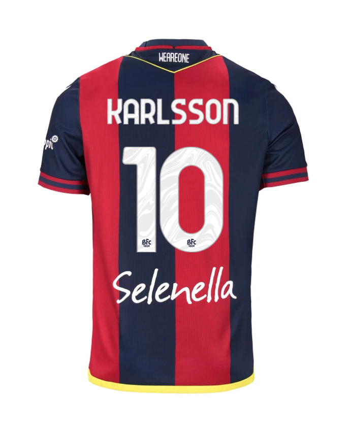 Bologna's 24-25 Home Jersey with KARLSSON 10