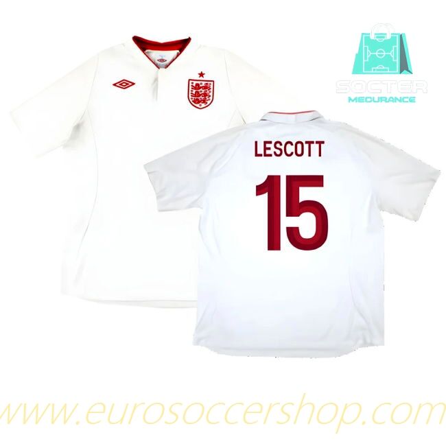 Three Lions Home Jersey Replica (Lescott 15)