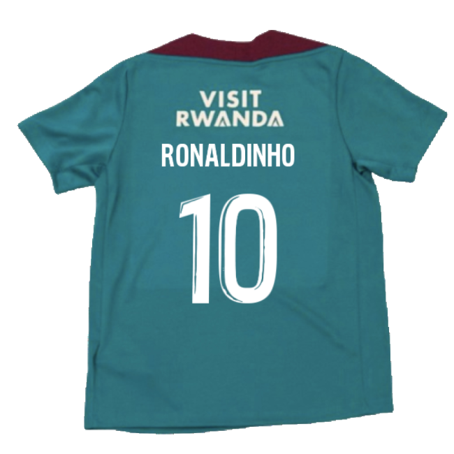2024-2025 PSG Strike Dri-Fit Training Shirt (Teal) - Kids (Ronaldinho 10)