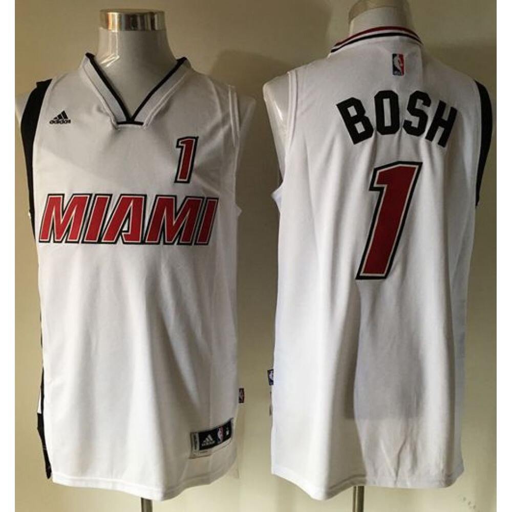 Heat #1 Chris Bosh Stitched White NBA Jersey