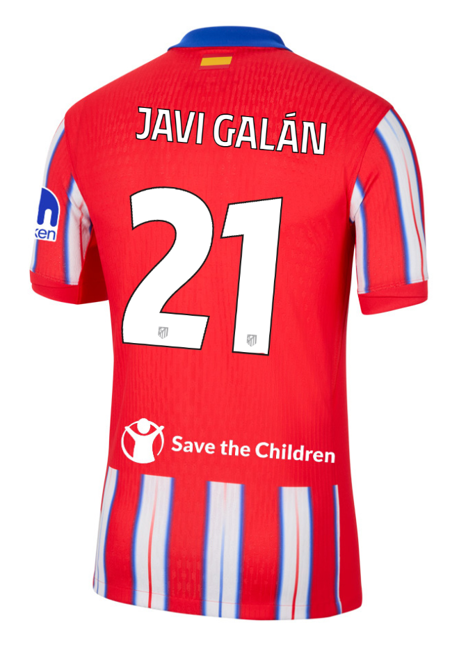 JAVI GALÁN's 21 Atletico Madrid Home Jersey for the 24-25 Champions League season